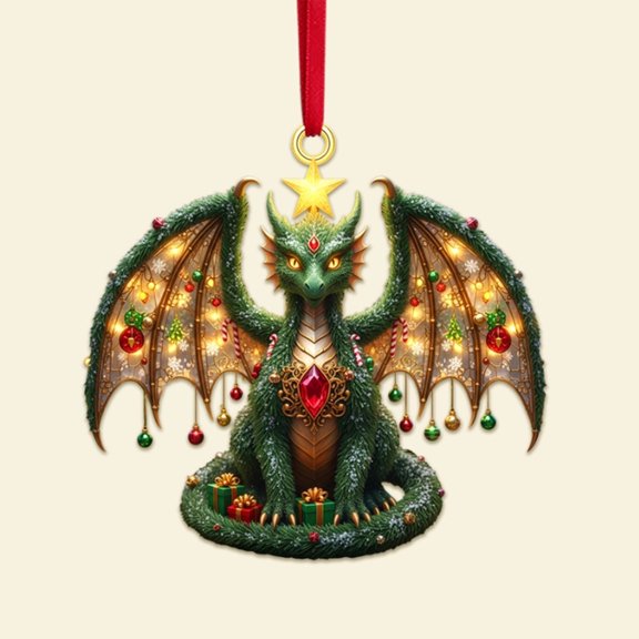 10Pcs Dragon Spreading Wings Mural Pendants, Christmas Tree Decors, Christmas Decoration