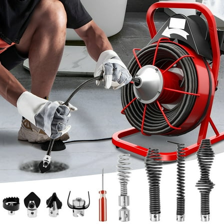 10Pcs Drain Snake Drill Attachment Set for K-400 C-4 C-6 High Carbon Steel Drain Cable Cutter and Auger Set for Clog Removal