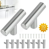 10Pcs Drawer Dresser Cabinet Knobs Handles Pulls, 2" Single Hole Kitchen Stainless Steel Cabinet Knobs T Bar Drawer Pulls Furniture Hardware, for Cabinets Cupboard