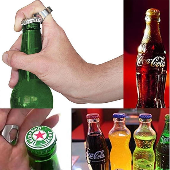 10Pcs Dream Lifestyle Ring Bottle Opener, Stainless Steel Beer Bottle Opener for Home Bar Pub and Restaurant, Portable Finger Bottle Opener for Wedding Birthday Graduation Party