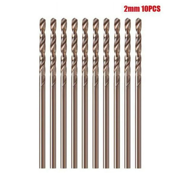 10Pcs Drill Bit Set High Speed Steel Straight Shank Hand Drill Bits 2Mm