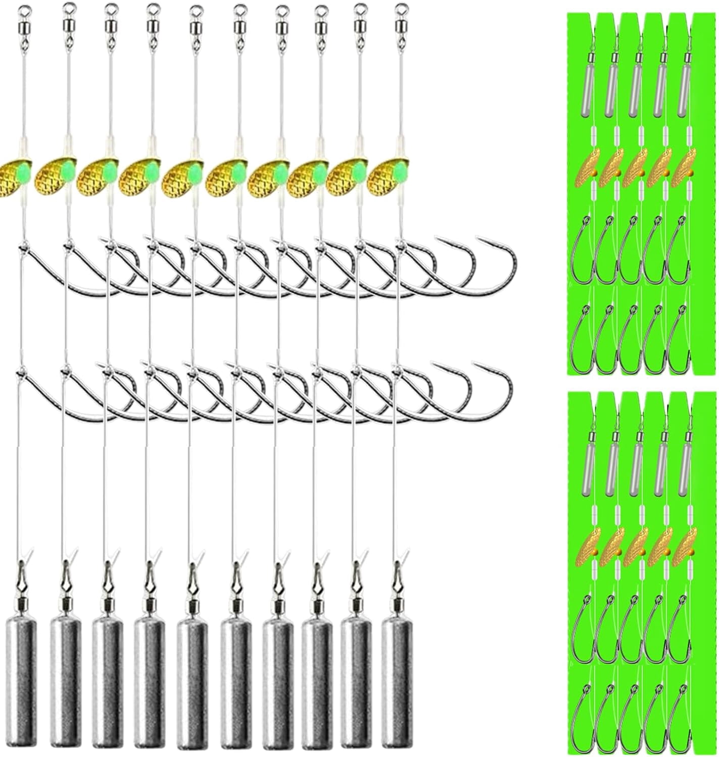 10Pcs Drop Shot Ready Rigs Kit with 2 Fishing Wacky Hooks,No Snag ...