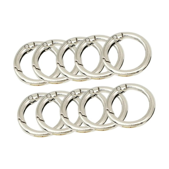 10Pcs Durable Carabiner Snap Clips Organizing Accessory Buckles Connector Clasp hook Clamp for Keychain Handbag , Argent