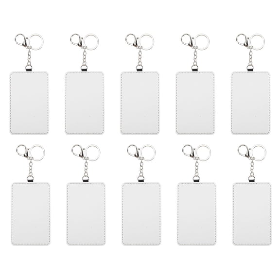 10Pcs Dye Sublimation Rectangle Portable Transportation Card Holder Work Card Holder Printable Card Holder Keychain