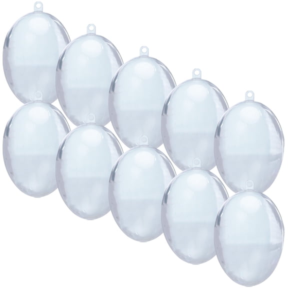 Transparent Fillable Plastic Egg Balls for Decoration 10 Pcs Hanging Easter Clear Ornaments