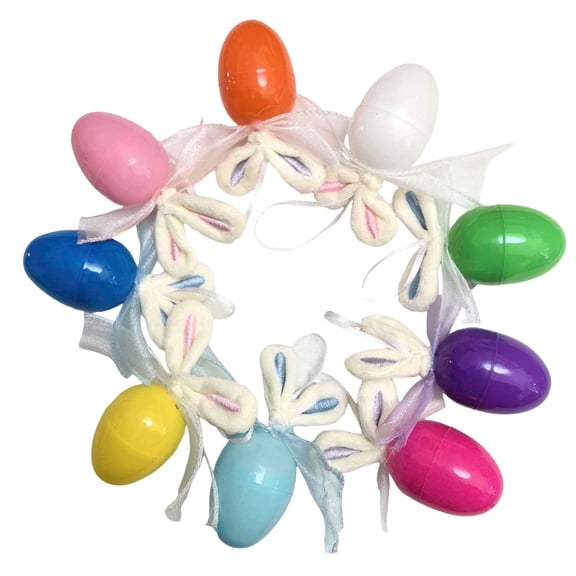 10Pcs Easter Egg Twistable Toys with Bunny Ears, 2.13Inch Plastic Easter Eggs, Colorful Egg Hunt Game Party Supplies, Easter Basket Stuffers, Raffle & Carnival Prize Toys (Color Randomly)