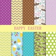 thumbnail image 1 of 10Pcs Easter Fabric Bundles, 10x10inch Assorted 10 Patterns Bunny Chicken Printed Patchwork Fabric Squares Material for Quilting Sewing DIY Craft Projects(C), 1 of 6