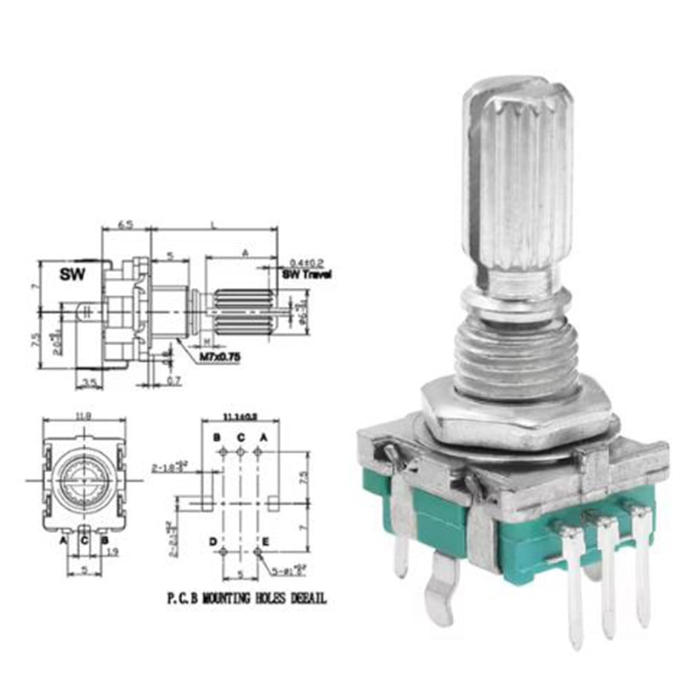 10Pcs Ec11 Rotary Encoder,360-Degree Rotary Encoder Code Switch 5 Pin ...