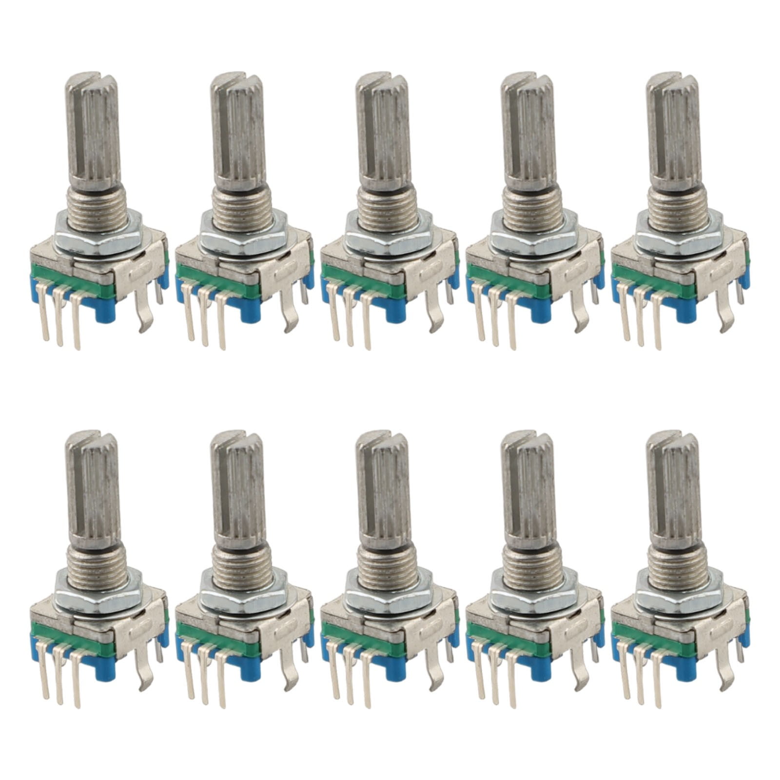 10Pcs Ec11 Rotary Encoder Switch,360-Degree Full Axis Half Axis 5Pin ...