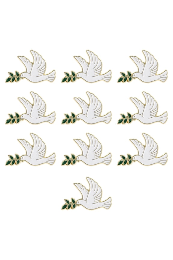 10Pcs Elegant Alloy Peace Bird And Tree Branch Detail Brooch For Formal Event Secure Chest Pin Closure Lightweight