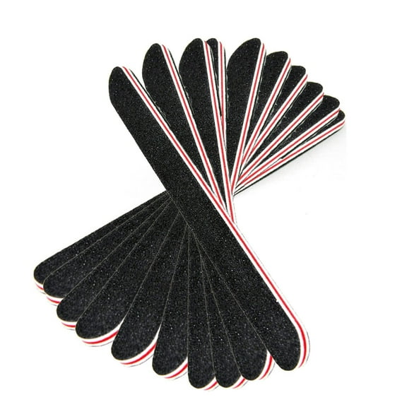 10Pcs Emery Board Large Area Wide Application Sandpaper Black Sand Red Heart Nail File for Salon Nail File Large Area for Toe