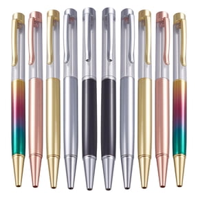 10Pcs Empty Tube Pens Floating DIY Pens Creative Empty Pen Gold Cap for DIY Glitter Epoxy Resin Pen 5 Colors