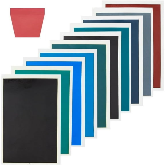10Pcs Engraving Color Paper 15x10.6 Inch Laser Marking Paper with Rubbing Board 0.3mm Thick Laser Engraving Marking Color Paper Engraving Paper for Ceramic Glass Metal Laser Marking Engraving for DIY