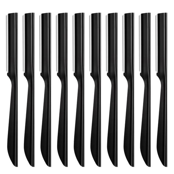 10Pcs Exfoliating Dermaplaning Tool Face Razor and Eyebrow Razors Eyebrow Razors Multipurpose For Women Man With Precision Cover,Black