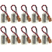 10Pcs FDK CR14250SE 1/2AA 3V PLC Battery 1747-BA Backup Power Supply +Brown Plug