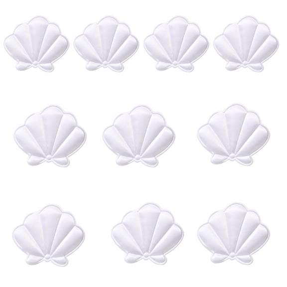 10Pcs Fabric Seashells Charm Sewing/Gluing Seashells Fabric Appliques For Sewing Craft Project Clothing Hair Accessories