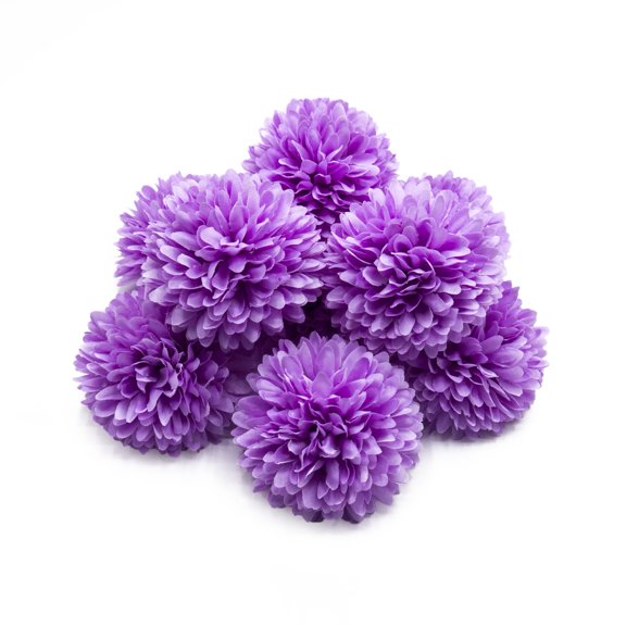 10Pcs Fake Flowers Pompom Mums Stemless Chrysanthemums Balls,2.8 Inch Artificial Flower Ball Bulk for Craft,Fake Mums Lifelike Chrysanthemum Ball for DIY Party Wedding Decoration