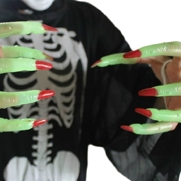 10Pcs Fake Party Nails Halloween Nails Prop Witch Nails Set Halloween False Witch Nails Witch Finger Nails Prop
