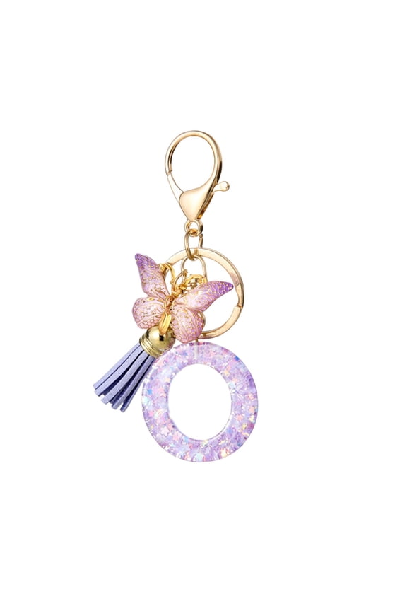 10Pcs Fashion Key Chain! Fufafayo Fashion Letter Key Chain Pendant, Butterfly Tassel Key Chain, Elegant Fashion Multi-functional Keychain, for Backpack, Home Keys, Car Keys, Dolls, Gradient Resin