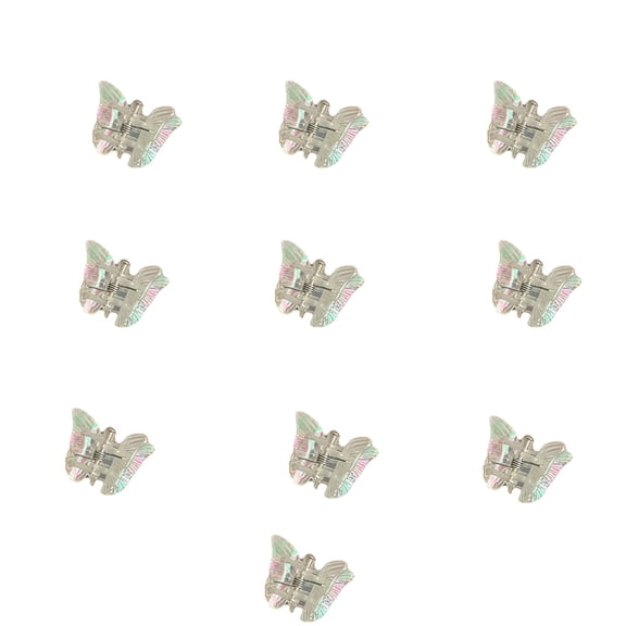 10Pcs  Female Transparent Small Cute Butterfly Grab Clip Back Head Finishing Hairpin