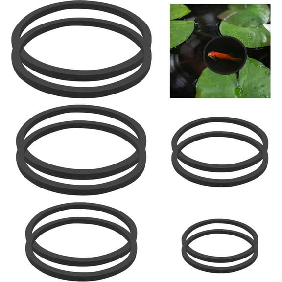 10Pcs Fish Feeding Rings Set Aquarium Floating Plant Rings 5 Sizes Foam Floating Plant Corral Round Fish Feeder Rings Fish Tank Plant Ring for Bettas Aquarium Accessories Black