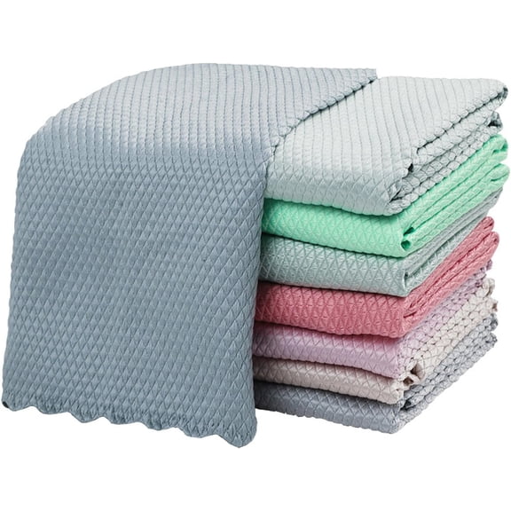 10Pcs Fish Scale Streak Free Magic Glass Window Car Mirror Microfiber Cleaning Cloth Cleaner Cloths,Lint Free Stainless Steel Windshield Shower Cleaning Cloth,Miracle Polishing Towels Shiny Wipes