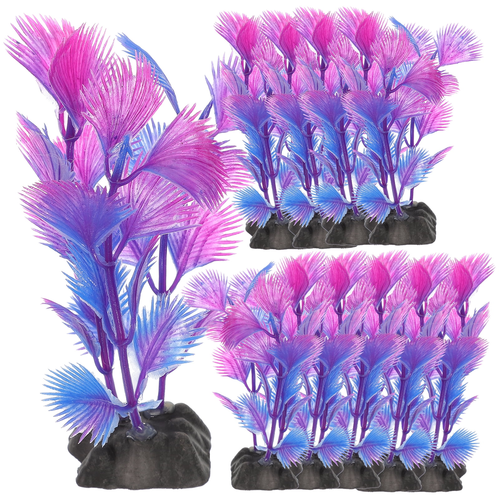 10Pcs Fish Tank Plant Plastic Water Tanks Plant Fake Aquarium Plants