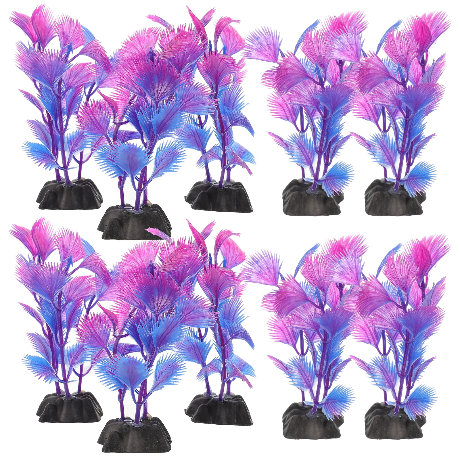 10Pcs Fish Tank Plant Plastic Water Tanks Plant Fake Aquarium Plants