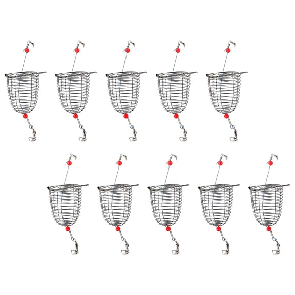 10Pcs Fishing Baits Cages Fishing Tackle Accessory Feeder Holder Lure Basket Fishing Trap Cage Feeder Cage Baits Holder