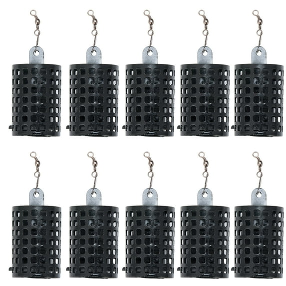10Pcs Fishing Baits Iron Cage Feeders Basket Trap Lure Holder Replacement Fishing Tackle Cage Fishing Accessory