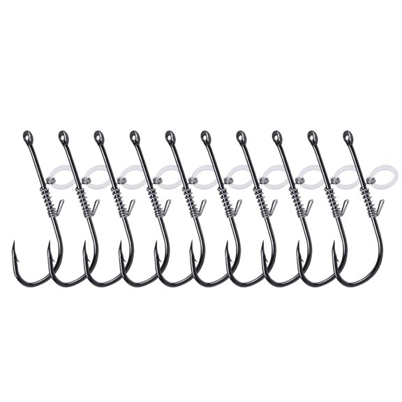 10Pcs Fishing Live Shrimp Fixing Hook with Hole Designs Fishing Live Fish Hook