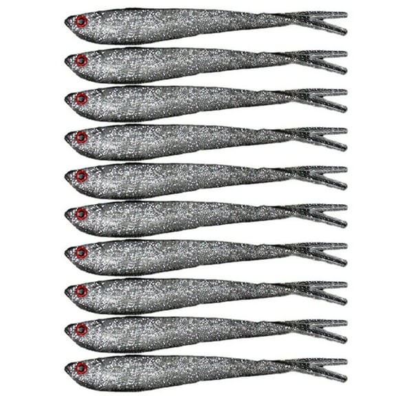 10Pcs Fishing Lure Soft Bait Fork Tail Soft Bait Swimbaits For Bass Carp Trout