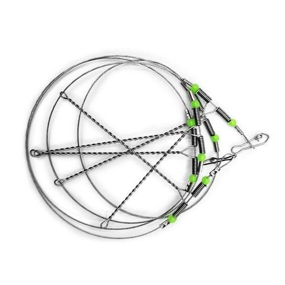 10Pcs Fishing Rigs with Swivels Snaps Beads Fishing Leader Tackle Rigs, Fishing Wire Stainless Steel Wire Traces Leader