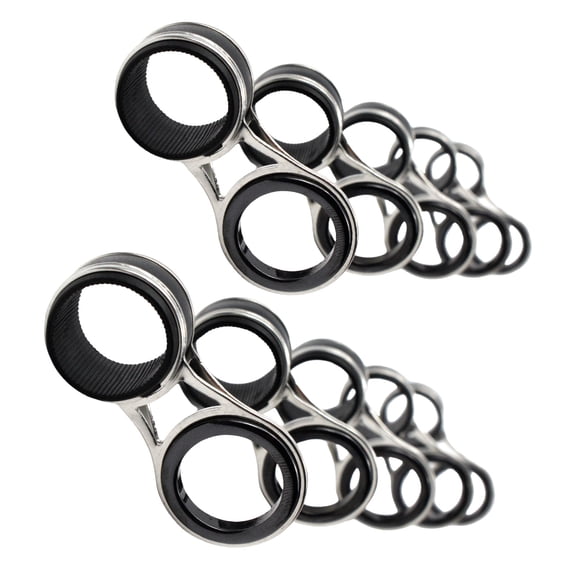 10Pcs Fishing Rod Eyes Rod Rings Guides Repair Set Stainless Steels Frame Ceramic Rings Fishing Rod Tip Replacement Kits