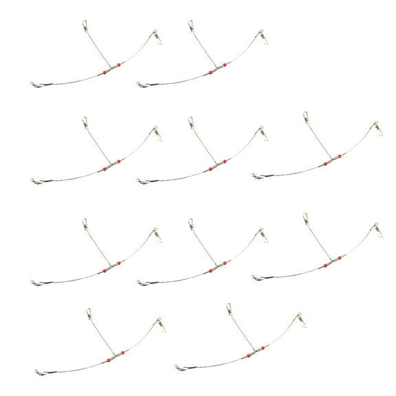 10Pcs Fishing Tackle Tool Bottom Tackle Rigs Sea Fishing Line Rigs Stainless Steel Fishing Wire Leader Rigs