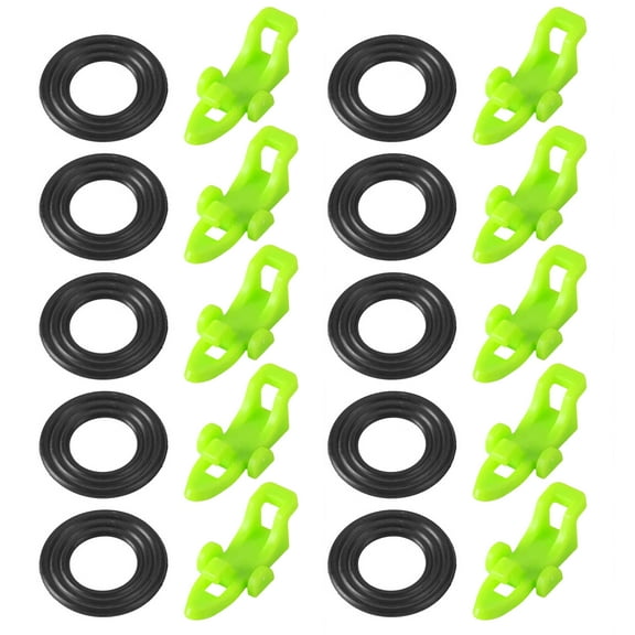 10Pcs Fishings Rod Hook Secure Keeper Fish Lures Baits Holder with 3 Different Rubber Hoop Fishings Rod Part