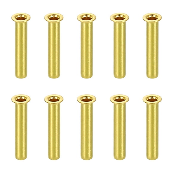 10Pcs Fit for 3/32" Tube ID Brass Compression Fitting, Insert Tube Support Compression Sleeve Fitting, Sleeve Ferrules for Water Oil Air Pipe