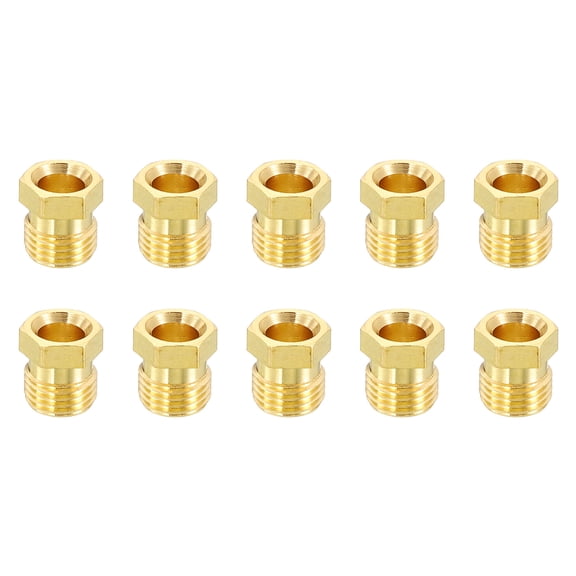 10Pcs Fit for 6mm Tube Brass Nut, Oil Pipe Nut Brass Compression Tube Nut Fittings for Water Oil Air Pipe