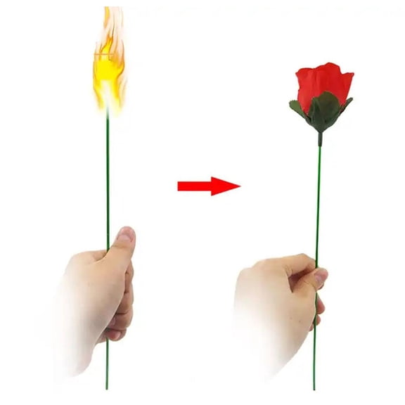 10Pcs Flame to Rose Appearing Magic Flower Magic Street Magic Easy Magic Tricks