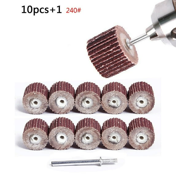 10Pcs Flap Wheel Disc Sandpaper Sanding Drill Polish Rotary Tool 80#/120#/240#