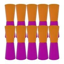 10Pcs Flip Cups Exercise Agility Training Shuttle Run Fitness Running Aid Reversed Cups for Rugby Basketball Outdoor Events with Storage Net Rose Orange