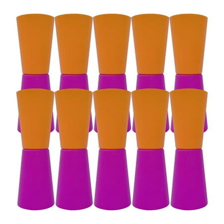 10Pcs Flip Cups Exercise Agility Training Shuttle Run Fitness Running Aid Reversed Cups for Rugby Basketball Outdoor Events with Storage Net Rose Orange