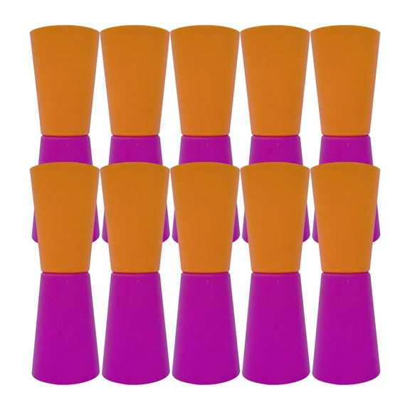 10Pcs Flip Cups Exercise Agility Training Shuttle Run Fitness Running Aid Reversed Cups for Rugby Basketball Outdoor Events with Storage Net Rose Orange