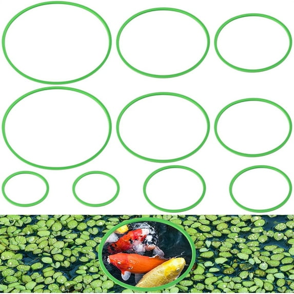 10Pcs Floating Plant Foam Rings Set,7/6/5/4/3Inch Fish Feeder Rings,Round Floating Plant Corral,Aquarium Feeding Ring,Duckweed Isolation Circle,for Bettas,Goldfish,Turtle (Green)