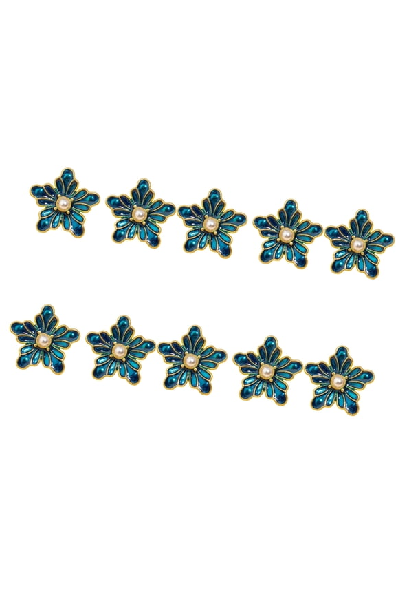 10Pcs Flower Alloy Cufflinks Clothing Buttons Sewing Fasteners For Handmade Costume Jackets Coat Dressmaking Project