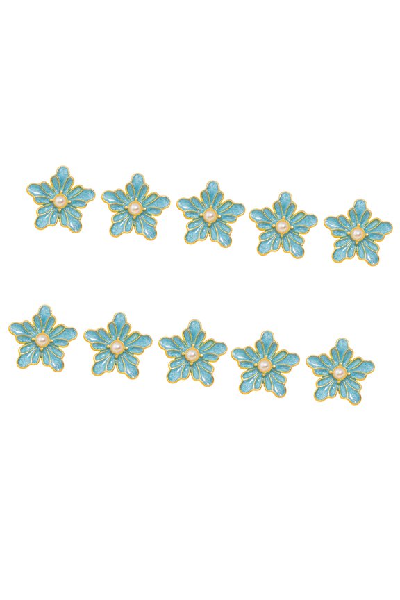10Pcs Flower Cufflinks Metal Buttons Decorative Clothing Button Fasteners For Handmade Garments Jackets Shirt Dress Coat