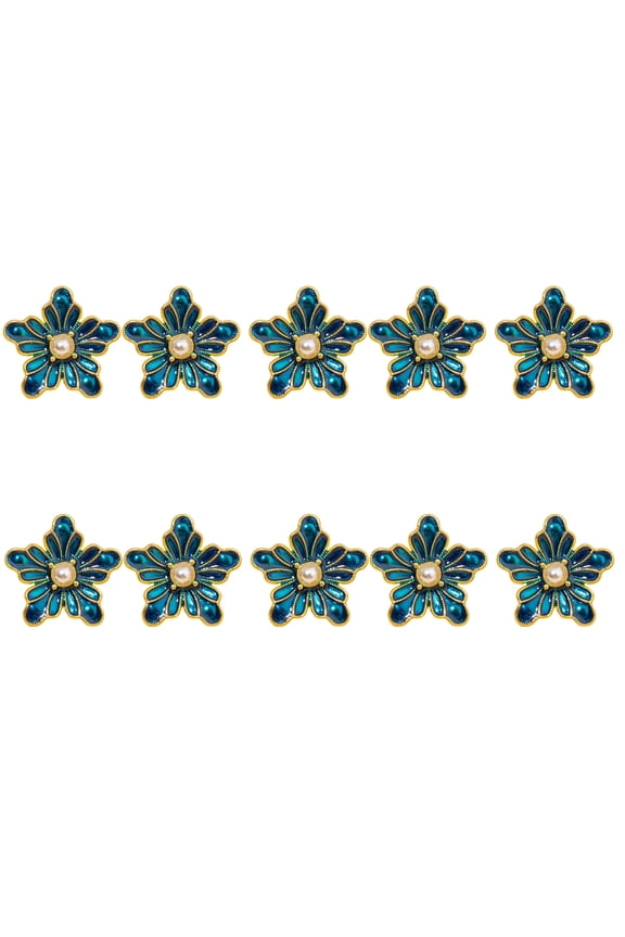 10Pcs Flower Shape Cufflinks Buttons Metal Sewing Buttons Closure For Jackets Shirt Dress Coat Clothing Embellishment