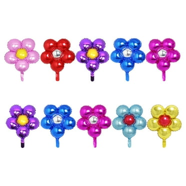 HOMEMAXS Flower Shaped Aluminum Foil Balloons for Decoration Assorted Color 10 Pieces