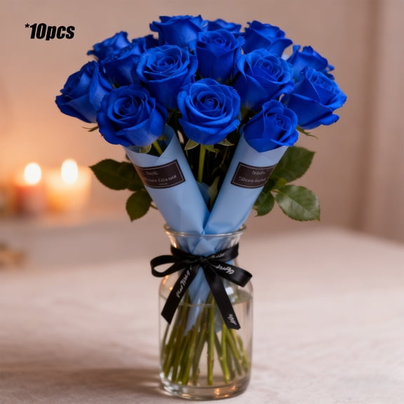 10Pcs Flower Wrapping Paper Single Rose Packaging Bag, Florist Bouquet Supplies, Waterproof Floral Wrapping Paper, Valentines Day Gifts, Valentine's Day Single Rose Bouquet