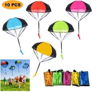 10Pcs Fly Toys Hand Throwing Parachutes Army Man Toss up Outdoor Toys for Kids Five Color